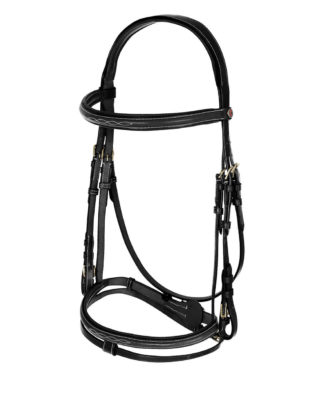 High quality fine design leather padded bridle with stitching design, adjustable and comes with matching reins