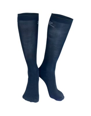 Elegant, classy and high quality stretchy thin stocking like horse riding knee high socks with logo