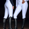 2 ladies standing together in tall boots
