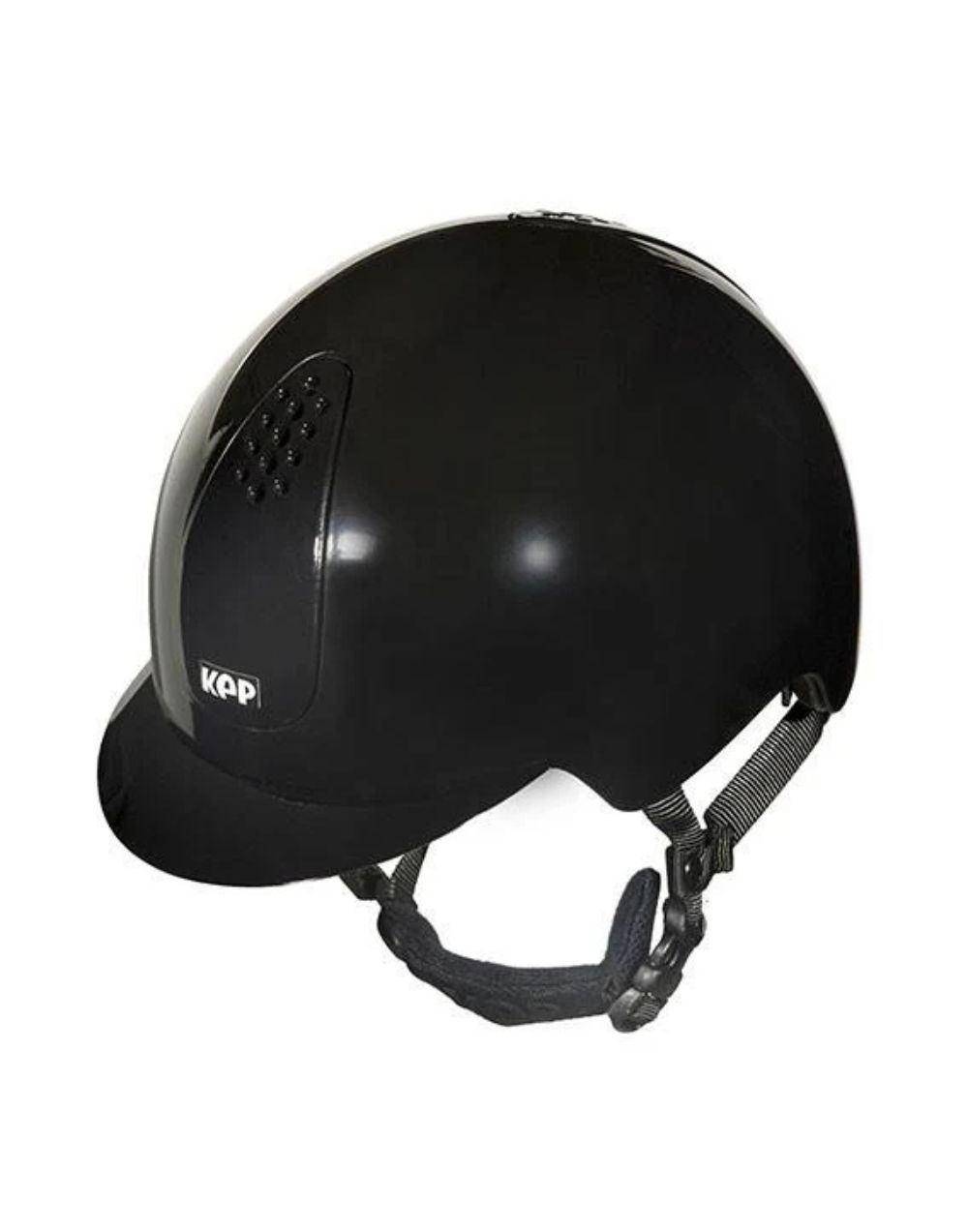Keppy Textile Black small equestrian riding helmet with adjustable fit and ventilation