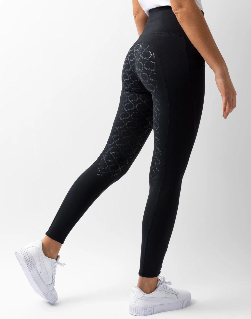 Horze Gillian full seat riding tights high waist compression riding leggings with phone pockets