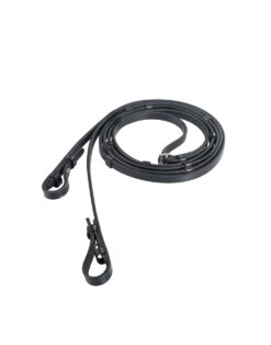 Horze Laelia Leather Continental Reins with evenly spaced leather stoppers and hook and stud closure